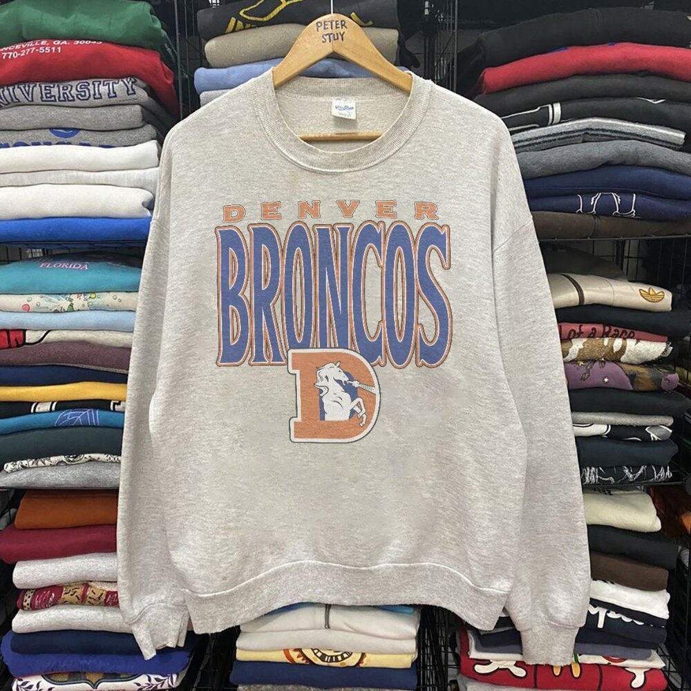 Vintage Denver Broncos Sweatshirt, Retro NFL Denver Broncos Football Shirt tee